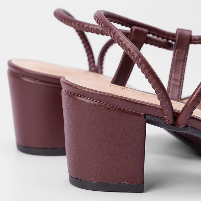 Scarpin Slingback Feminino Penélope Salto Médio Vinho
