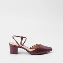 Scarpin Slingback Feminino Penélope Salto Médio Vinho