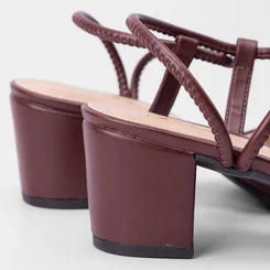 Scarpin Slingback Feminino Penélope Salto Médio Vinho