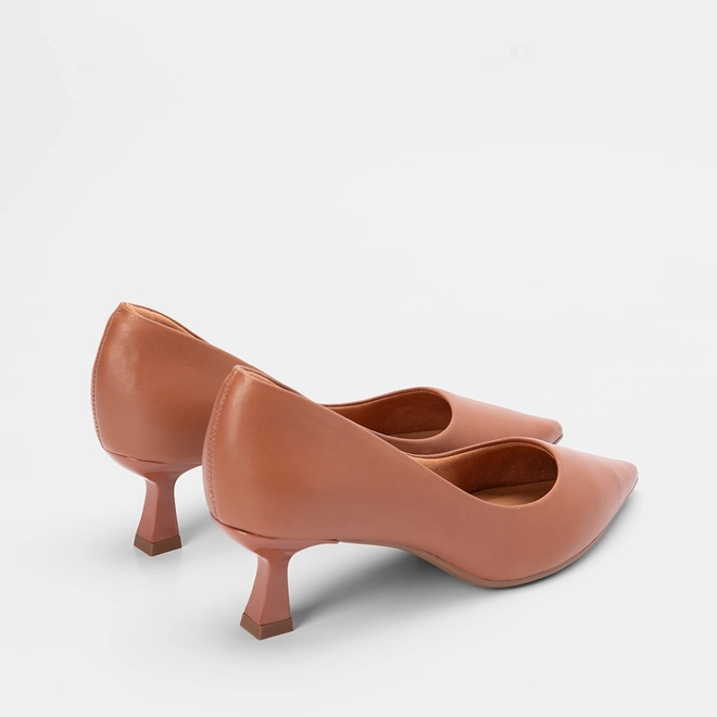 Scarpin Feminino Gabriela Salto Flare Caramelo