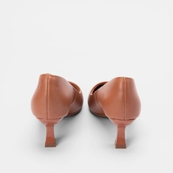 Scarpin Feminino Gabriela Salto Flare Caramelo