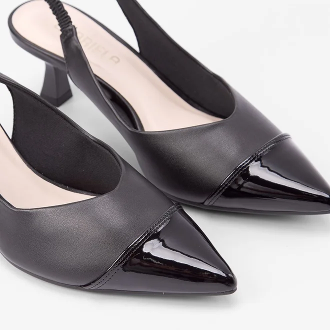 Scarpin Slingback Feminino Gabriela Recorte Preto
