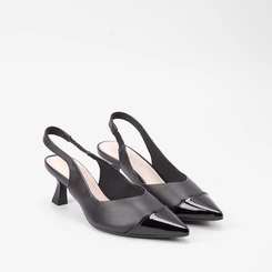 Scarpin Slingback Feminino Gabriela Recorte Preto