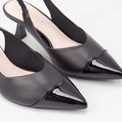Scarpin Slingback Feminino Gabriela Recorte Preto
