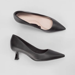 Scarpin Feminino Gabriela Salto Flare Preto