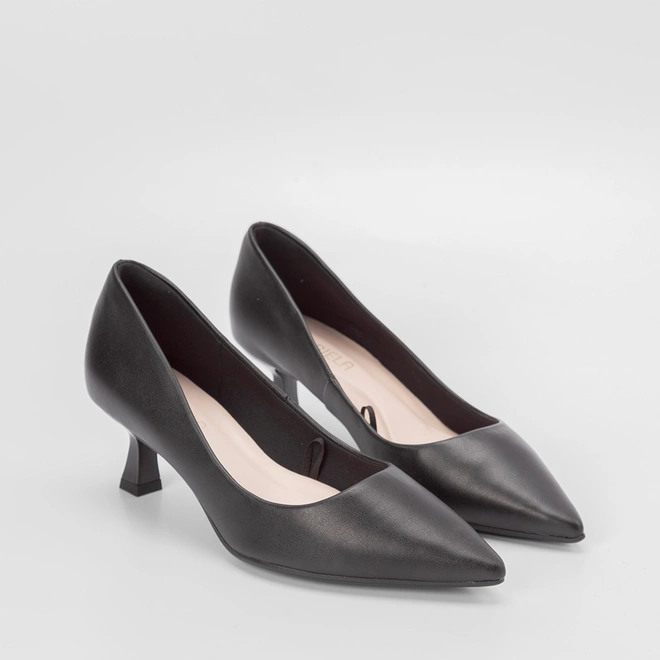 Scarpin Feminino Gabriela Salto Flare Preto