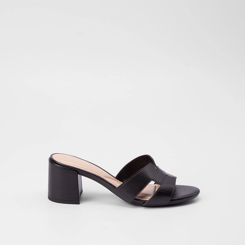 Tamanco Gabriela Tiras Vazadas Preto