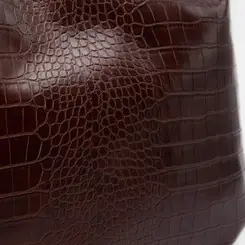 Bolsa Hobo Penélope Grande Croco Marrom