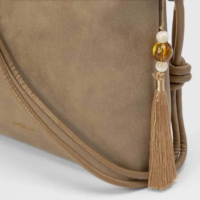 Bolsa Penélope Alça Amarração & Tressê Estonado Bege