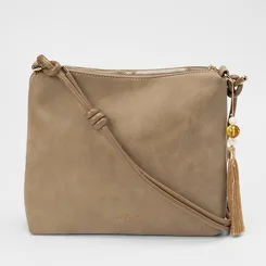 Bolsa Penélope Alça Amarração & Tressê Estonado Bege