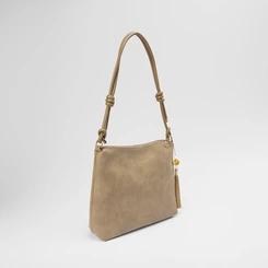 Bolsa Penélope Alça Amarração & Tressê Estonado Bege