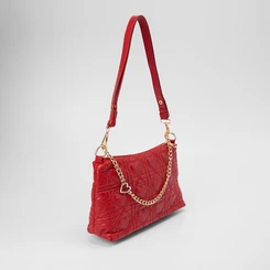 Bolsa Baguete Penélope Pespontos Coração Vermelho