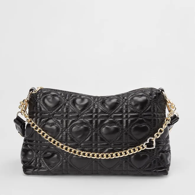 Bolsa Baguete Penélope Pespontos Coração Preto