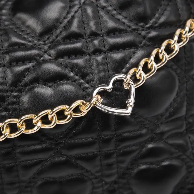 Bolsa Baguete Penélope Pespontos Coração Preto