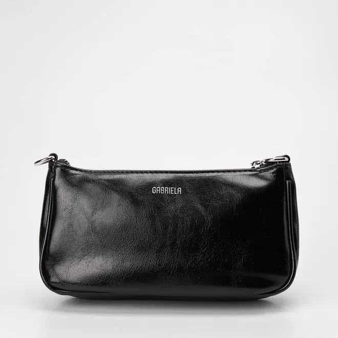 Bolsa Baguete Gabriela Pequena Tachas Preto
