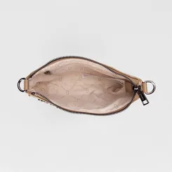 Bolsa Baguete Gabriela Pequena Tachas Bege