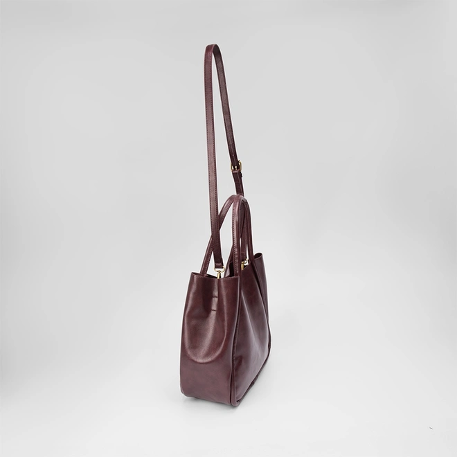 Bolsa Shopping Bag Gabriela Com Necessaire Vinho