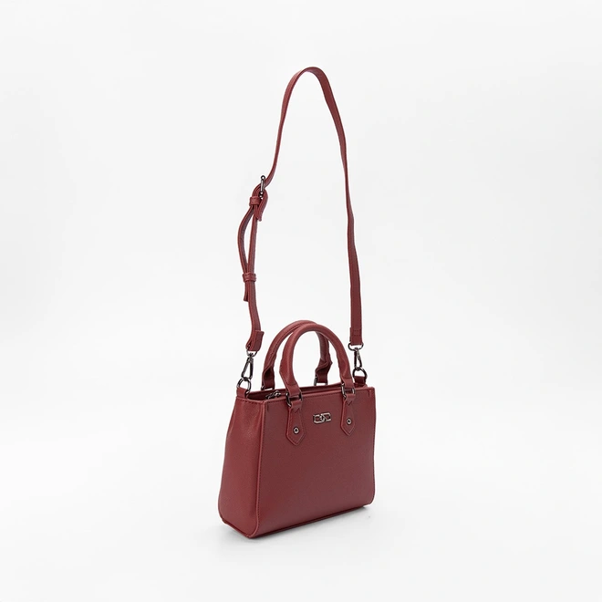 Bolsa Satchel Gabriela Pequena Transversal Essenciais Vermelho