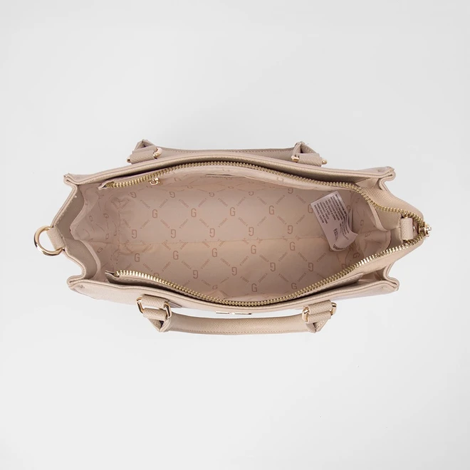 Bolsa Satchel Gabriela Pequena Transversal Essenciais Bege
