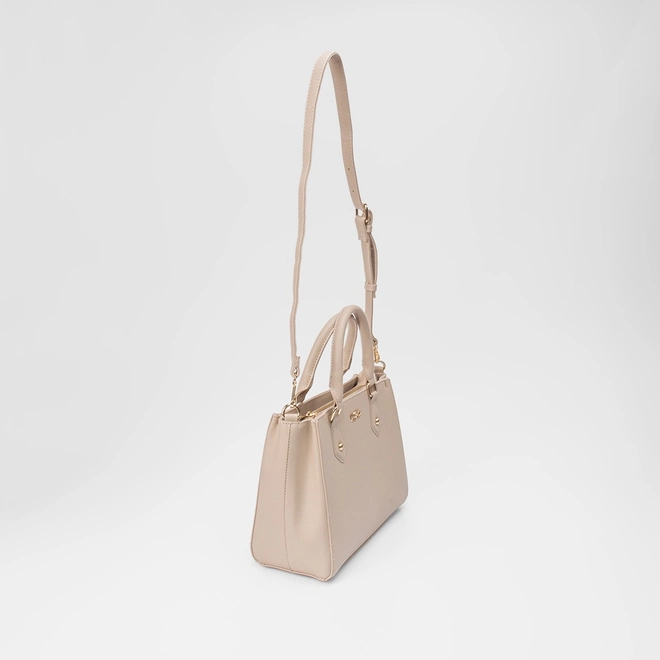 Bolsa Satchel Gabriela Pequena Transversal Essenciais Bege