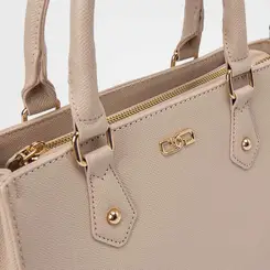 Bolsa Satchel Gabriela Pequena Transversal Essenciais Bege