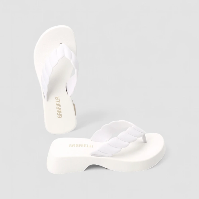 Tamanco Gabriela Plataforma Tira de Dedo Off White