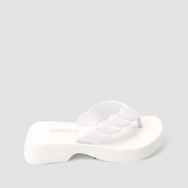Tamanco Gabriela Plataforma Tira de Dedo Off White