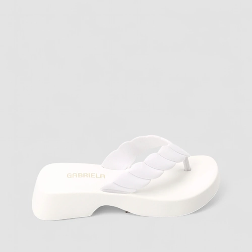 Tamanco Gabriela Plataforma Tira de Dedo Off White