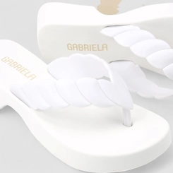 Tamanco Gabriela Plataforma Tira de Dedo Off White