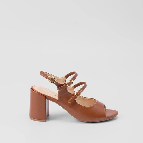 Sandália Gabriela Detalhe Decote & Fivela Caramelo