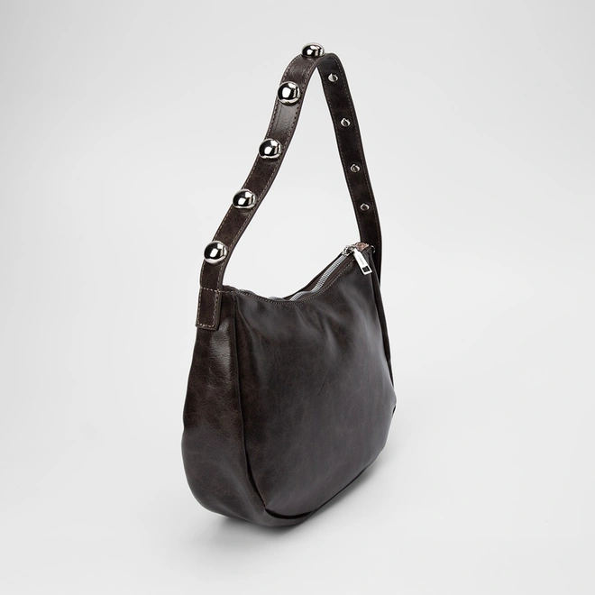 Bolsa Hobo Gabriela Estonada Esferas Marrom