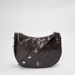 Bolsa Hobo Gabriela Estonada Esferas Marrom