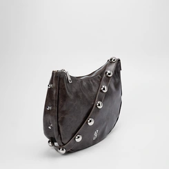Bolsa Hobo Gabriela Estonada Esferas Marrom