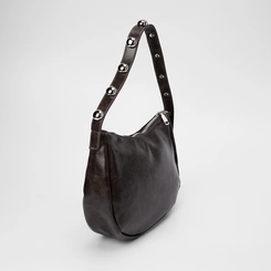 Bolsa Hobo Gabriela Estonada Esferas Marrom