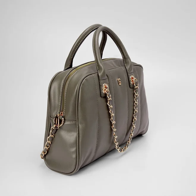 Bolsa Baú Gabriela Soff Pespontos Verde Oliva