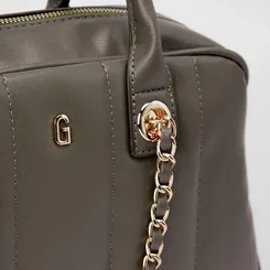 Bolsa Baú Gabriela Soff Pespontos Verde Oliva