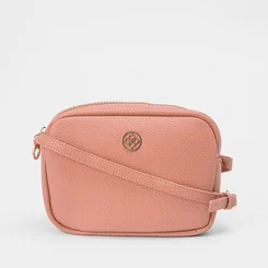 Bolsa Transversal Pequena Penélope Texturizada Rosê