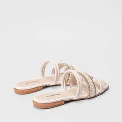 Rasteira Mississipi Tira Tripla Estilizadas Off White