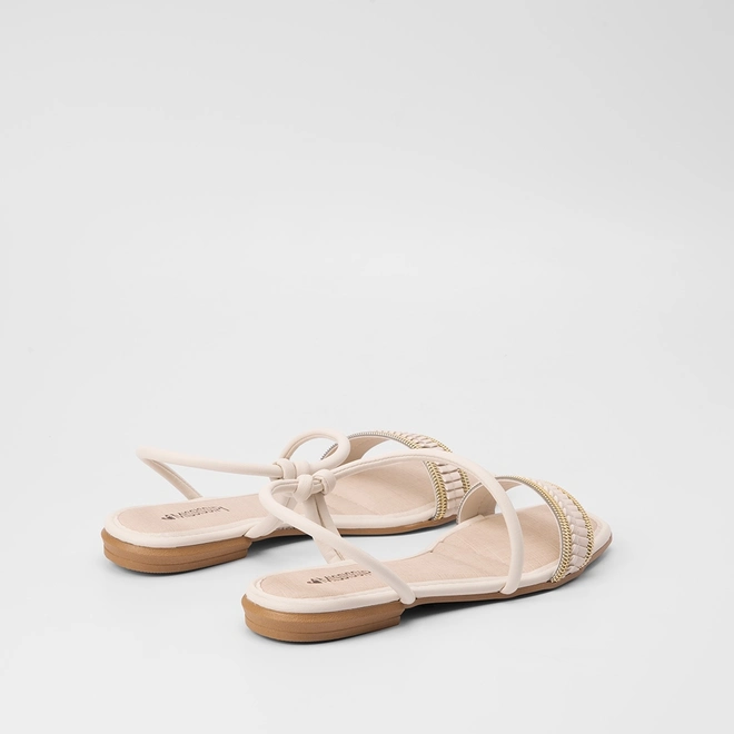 Rasteira Feminina Mississipi Tiras Estilizadas Off White