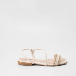 Rasteira Feminina Mississipi Tiras Estilizadas Off White
