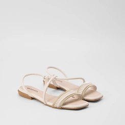 Rasteira Feminina Mississipi Tiras Estilizadas Off White