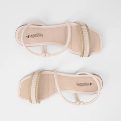 Rasteira Feminina Mississipi Tiras Estilizadas Off White