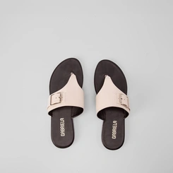 Rasteira Gabriela Tira Detalhe Fivela Off White