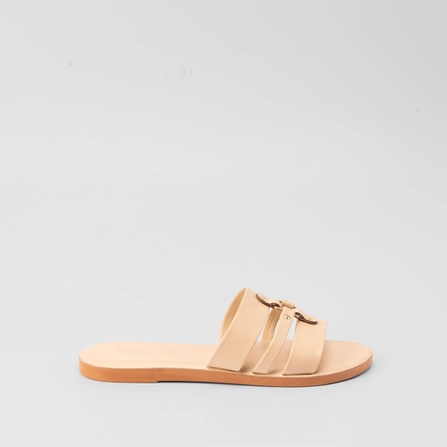 Rasteira Gabriela Tira Larga Recorte Marfim