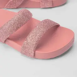 Tamanco Papete Zaxy Bestie Tira Glitter Rosa