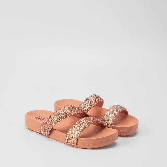 Tamanco Papete Zaxy Bestie Tira Glitter Marrom