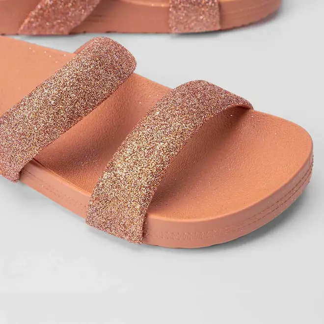 Tamanco Papete Zaxy Bestie Tira Glitter Marrom