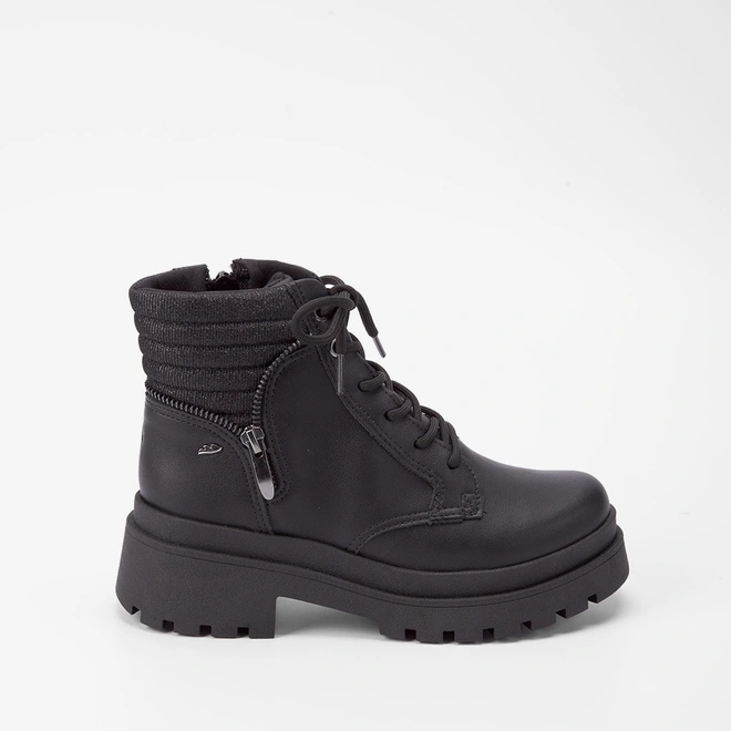 Bota Coturno Dakota Detalhe Brilho e Ziper Preto
