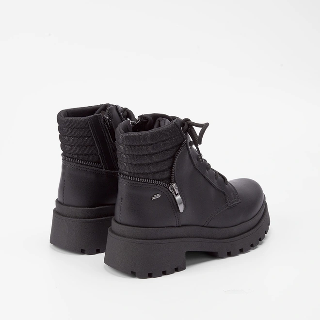 Bota Coturno Dakota Detalhe Brilho e Ziper Preto