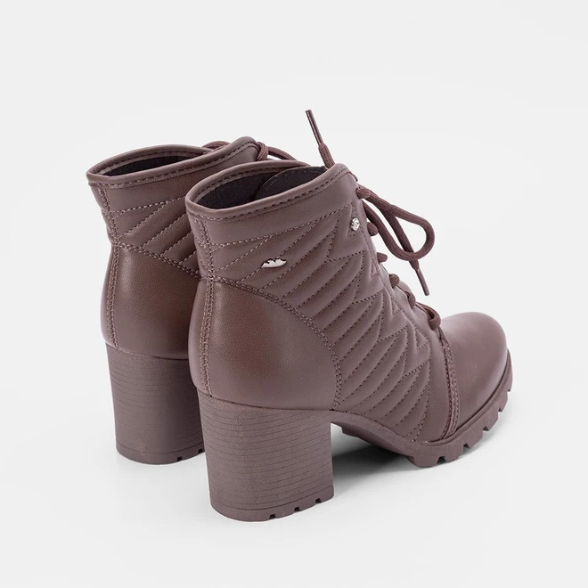 Bota Coturno Dakota Salto Grosso Detalhe Pespontos Marrom